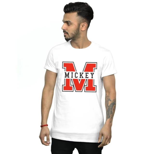 Disney Men Mickey Mouse M T-Shirt in White Size: Small White S Male 5059568255679