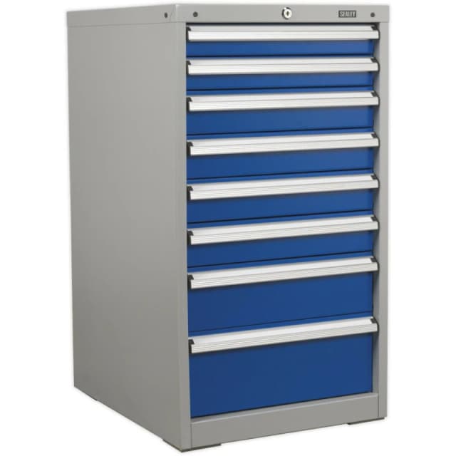 Loops 8 Drawer Industrial Cabinet - Heavy Duty Drawer Slides - High Quality Lock Multi