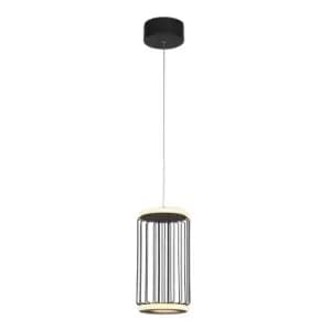 Circolo Cage LED Ceiling Pendant, Black Metal