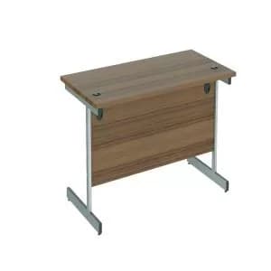 Jemini Single Rectangular Desk 1400x800x730mm Dark WalnutSilver