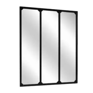 Charles Bentley Large Industrial Mirror Black H120 X W95Cm