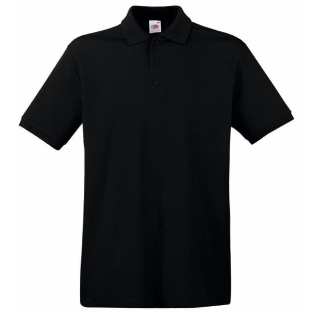 Fruit Of The Loom Fruit of the Loom Men Premium Short Sleeve Polo Shirt in Black Size: Small Black S Male 5055747695601
