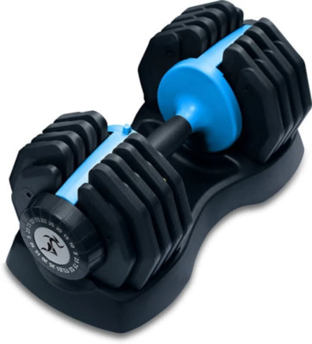 STRONGOLOGY Strongology Urban25 Home Fitness Black and Blue Adjustable Smart Dumbbell from 2.5kg upto 25kg Training Weights Dumbbell 25Kg Urban Blue S