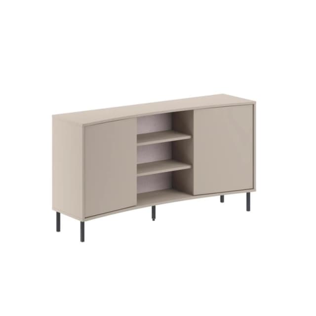 FWStyle FWStyle Sandstone Large 2 Door Curved Modern Sideboard in Beige Beige One Size Unisex 5056413131485