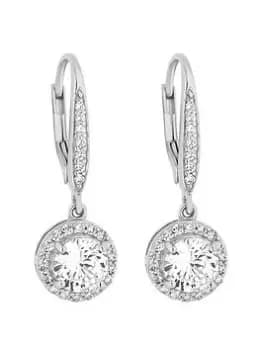 Simply Silver Sterling Silver 925 Halo Drop Earring Earrings