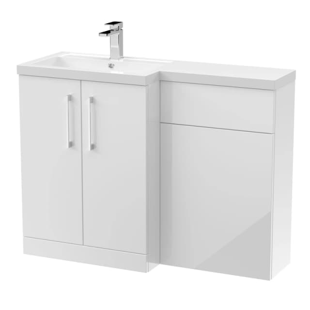 Balterley Vanity Basin and WC Unit Left Hand Gloss White 1100mm x 390mm White