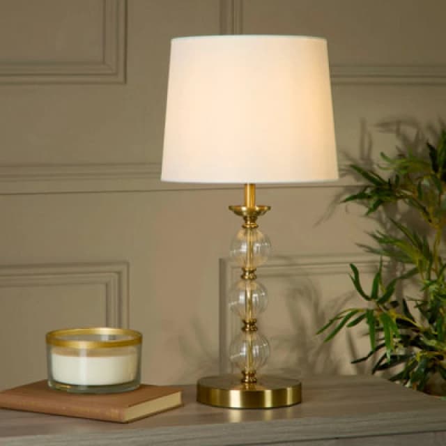Lighting Collection Glass Balls Table Lamp Brass And Clear unisex One size
