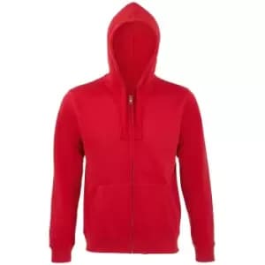SOLS Mens Spike Full Zip Hooded Sweatshirt (L) (Red)