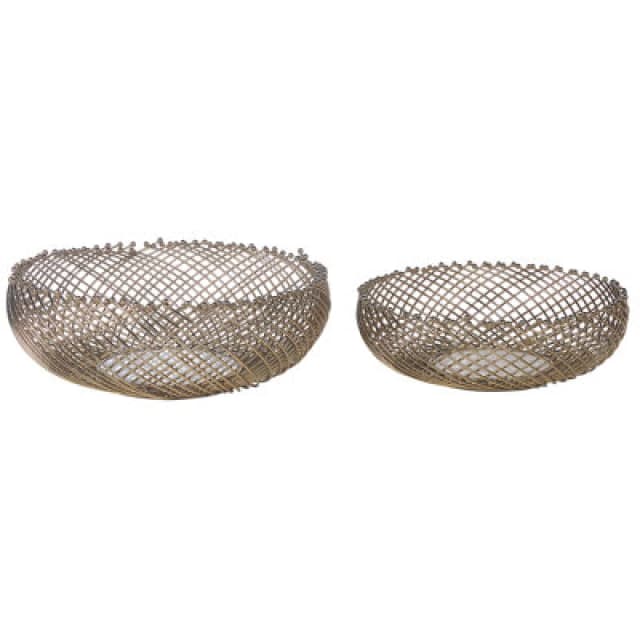 Beliani Set Of 2 Bowls Baliung Metal Gold