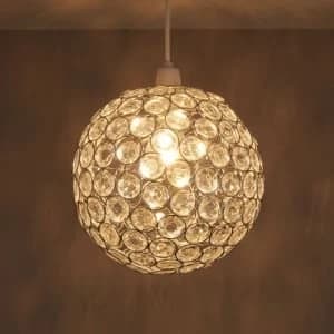 Zoe Clear Crystal Effect Beaded Rings Pendant Light Shade D240mm