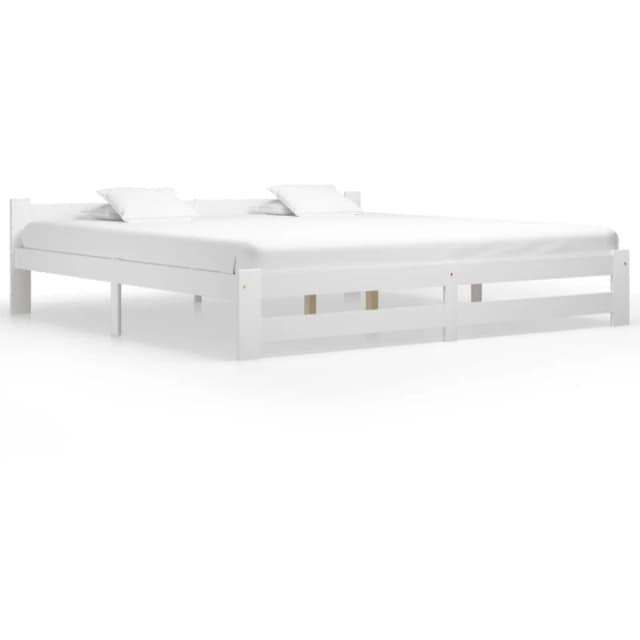VIDAXL Bed Frame without Mattress White Solid Pine Wood 200x200cm Vidaxl 8720286289877