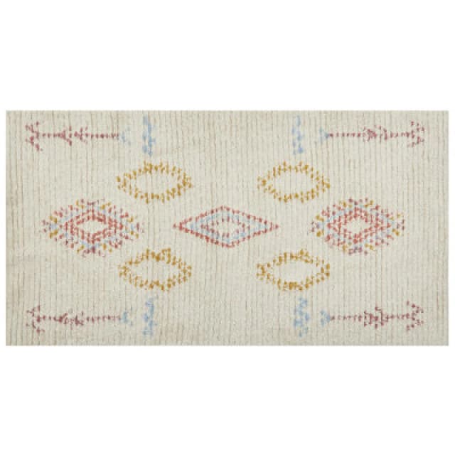 Beliani Rug Bettiah Beige 80 X 150 Cm Cotton