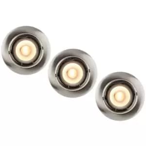 Lucide FOCUS - Recessed Downlight - Ø8,1cm - LED Dim. - GU10 - 3x5W 3000K - Satin Chrome - Set of 3