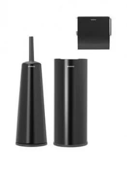 Brabantia 3 Piece Toilet Accessory Set - Matt Black