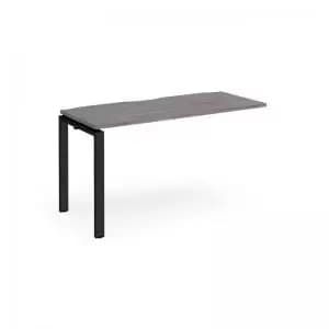 Adapt add on unit single 1400mm x 600mm - Black frame and grey oak top