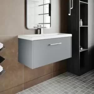 Hudson Reed Juno Wall Hung 1-Drawer Vanity Unit with Basin 2 800mm Wide - Coastal Grey