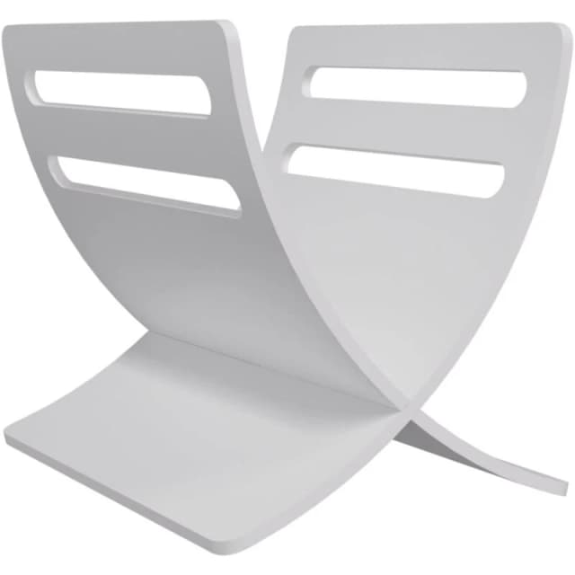 vidaXL Wooden Magazine Rack Floor Standing White Newspaper Storage Holder