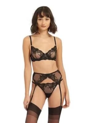 BlueBELLA Marseille Suspender Belt, Black, Size 12, Women