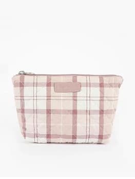 Barbour Quilted Tartan Washbag - Pink
