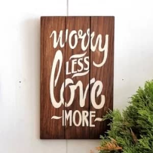 Worry Less Walnut Decorative Wooden Wall Accessory