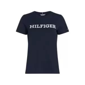 Tommy Hilfiger Reg Monotype Emb C-Nk Ss - Blue