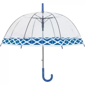 X-Brella Scottish Trim Dome Umbrella (One Size) (Clear/Blue)