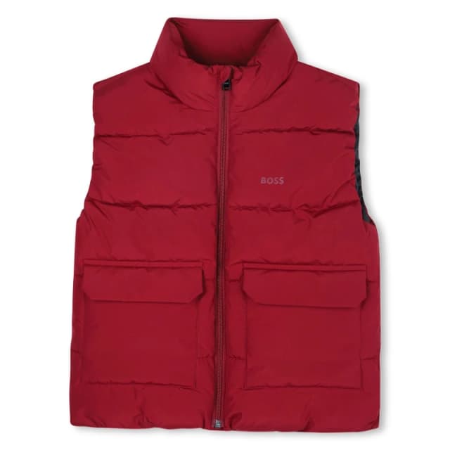 Boss Kids Padded Sleeveless Gilet Red male 8Y