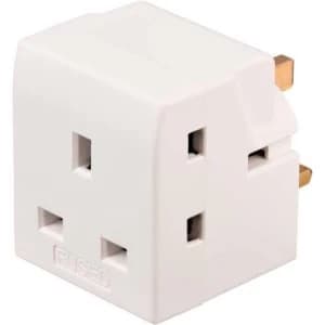 Brennenstuhl Socket Adapter, 3 Way, for Standard GB Sockets White