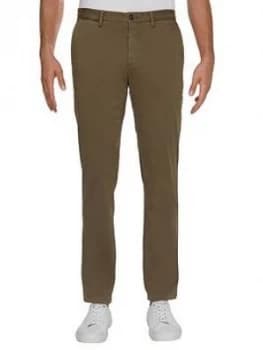 Tommy Hilfiger Denton Th Flex Satin Chinos, Military Green, Size 28, Inside Leg Regular, Men