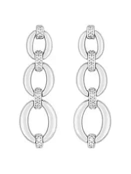 Jon Richard Silver Plated Fine Link Drop Earrings