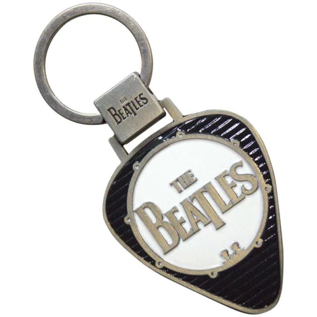 The Beatles The Beatles Drum Logo Plectrum keyring Keychain in Grey Grey One Size Unisex 5056737256819