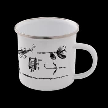 Fishing Enamel Mug - White