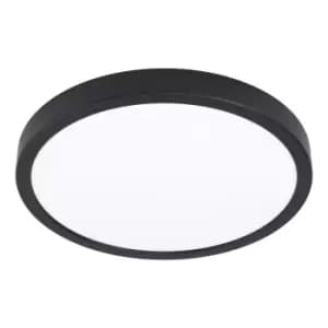 Wall Flush Ceiling Light Colour Black Shade Round White Plastic LED 20W Included