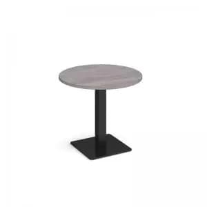 Brescia circular dining table with flat square Black base 800mm - grey