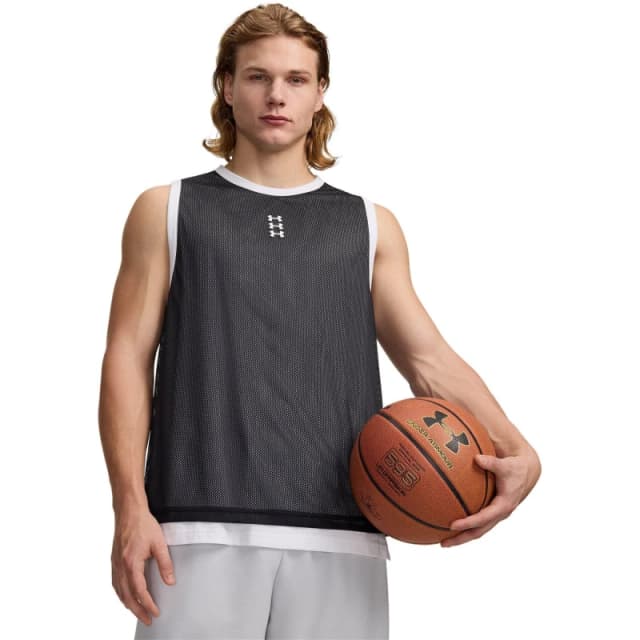 Under Armour Mens Hoops Performance Basketball Jersey Black/White male M