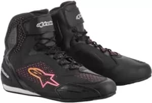Alpinestars Stella Faster 3 Rideknit Ladies Motorcycle Shoes, black-pink-yellow, Size 37 for Women, black-pink-yellow, Size 37 for Women