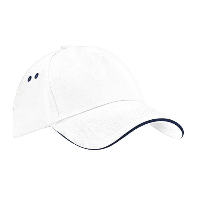 Beechfield Beechfield Men Ultimate Sandwich Peak Cap in White White One Size Male 5063377408447