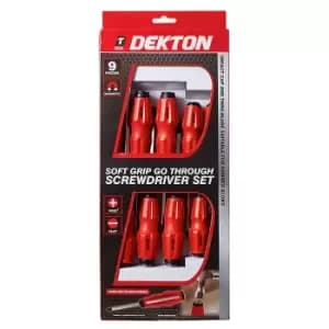 Dekton 9 Piece Soft Grip Go Through Screwdriver set