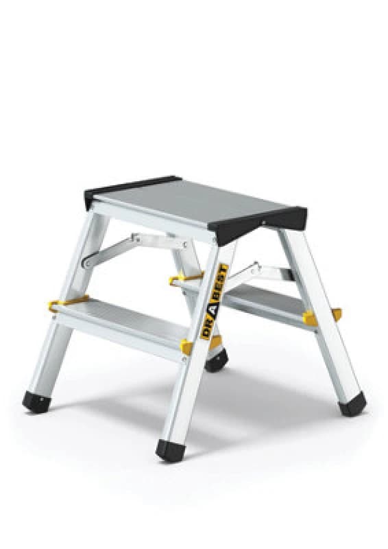 Drabest Pro Aluminum Double-Sided Ladder, 2 Steps, 150 Kg
