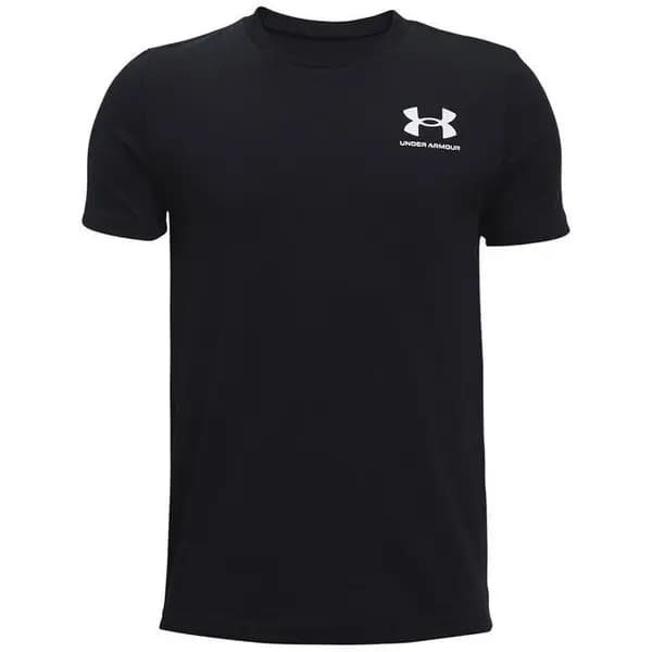 Under Armour Cotton Short Sleeve T-Shirt Junior Boys - Black 7 - 8 Years