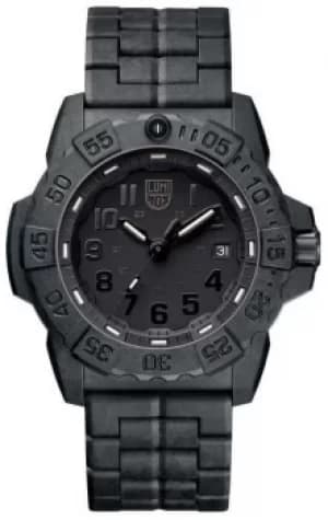 Luminox Mens Navy Seal 3500 Black Out Carbon Bracelet XS. Watch