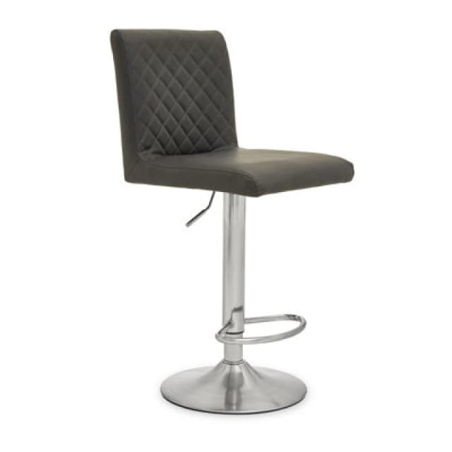 Premier Housewares Interiors by Premier Baina Bar Stool With Round Base Mid Grey