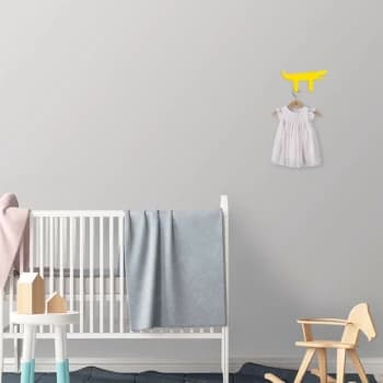 Crocodile - Yellow Yellow Metal Wall Hook