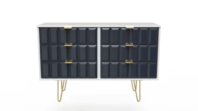 Ready Assembled 2 U Metro 6 Drawer Wide Chest (Ready Assembled) in Dark Blue Dark Blue Unisex