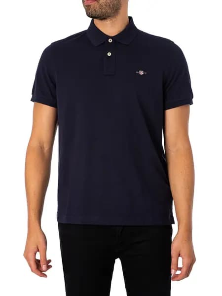 Gant Regular Shield Pique Polo Shirt Evening Blue L