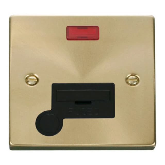SE Home Satin / Brushed Brass 13A Fused Connection Unit With Neon With Flex Gold
