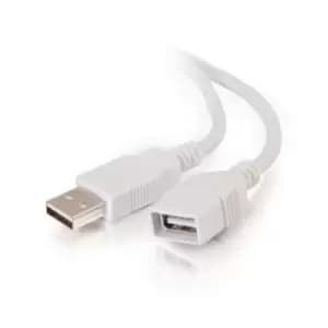 C2G 1m USB 2.0 A Male to A Female Extension Cable - White