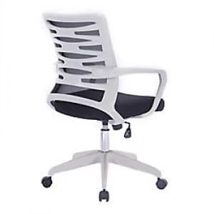 Nautilus Designs Ltd. Designer Mesh Armchair with White Frame and Detailed Back Panelling Blue