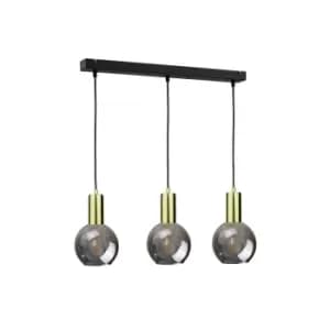 Supra Bar Pendant Ceiling Light Black, Gold, 60cm, 3x E27