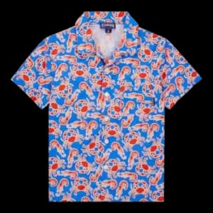 Boys Shirt Crabs & Shrimps - Geres - Blue - Size 6 - Vilebrequin